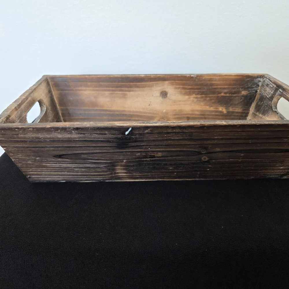 Handcrafted Wooden Bath Vanity Tray - Brown